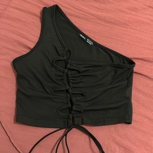 Black Open Front Top